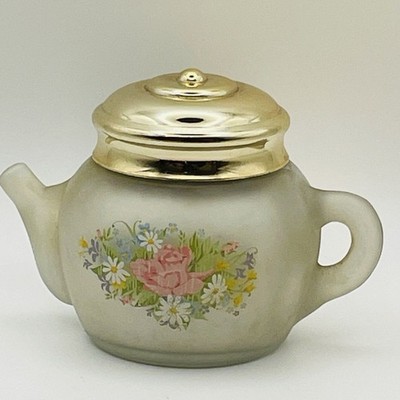 Vtg Avon Teatime Tea Pot, Roses Roses Powder Sachet, 1.25 Oz. 1970's Near Full