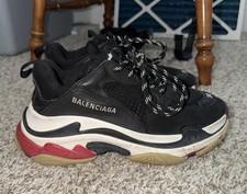 Authentic Balenciaga Triple S Women Sneakers Black White Red Women  s 8 / 38