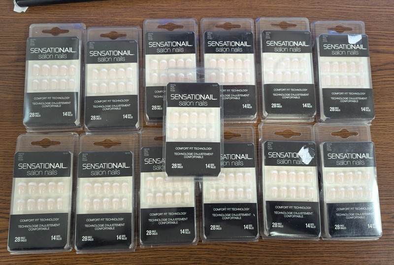 13 SENSATIONAIL SALON PRESS ON NAILS 72157 PETITE PINK  28 NAILS EA PKG