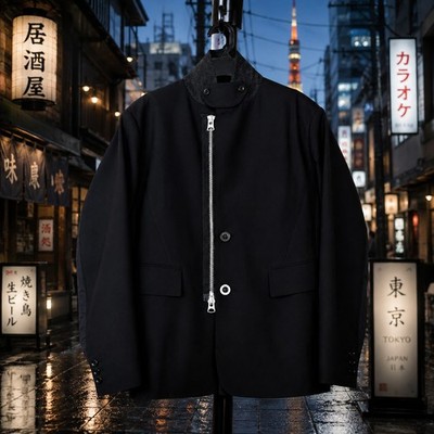 Sacai 23AW Suiting x Nylon Twill Hybrid Jacket Blouson Black 23-03116M Sz 1 S/M