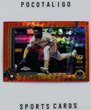 2025 Topps Orange Logofractor /25 Jackson Chourio RC #262 Milwaukee Brewers