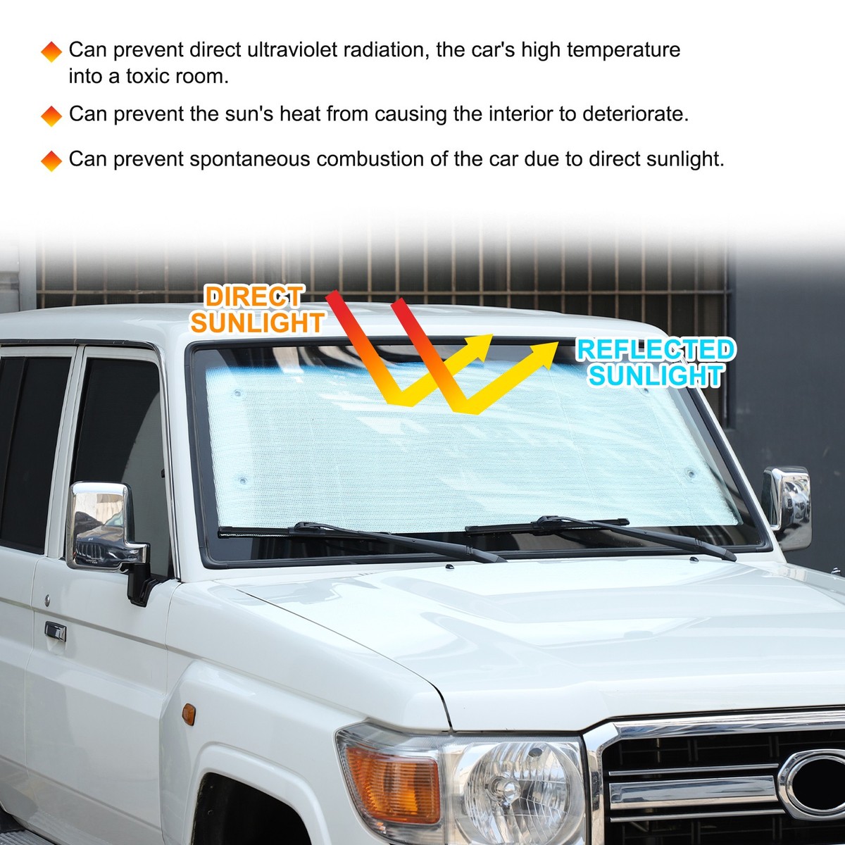 Full Glass Sunshade Kit Privacy Sunvisor For Toyota Land Cruiser