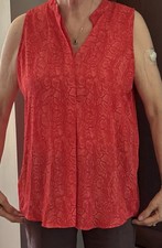 Jones & Co. (Jones New York) Sz XL Red Sleeveless 2 Blind Buttons Blouse