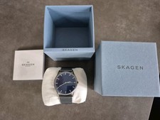 Skagen Holst Blue Dial Grey Ion Plated Mens Watch BNWB