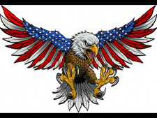 American flag attack bald eagle wings decal 6