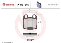 Brembo Bremsbelagsatz Scheibenbremse Prime P 83 045 FüR Lexus Is Gs Sc 1 200 300