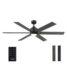 60 Inch Ceiling Fan with Light and Remote, Farmhouse Large Industrial Ceiling...
