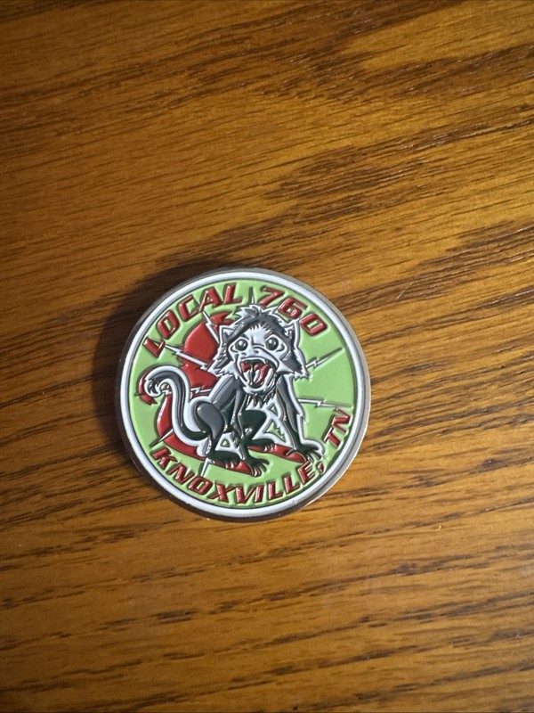 IBEW challenge Coin Local760 Knoxville TN Spider Monkey All Jacked Up