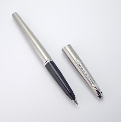 1980 PARKER  45 FLIGHTER STEELFOUNTAIN PEN - VINTAGE ENGLAND
