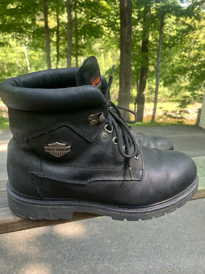 Harley-Davidson Men’s Black Leather Riding Boots Size 12 - Image 3 of 4