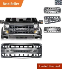 F150 Front Grill Replacement (2009-2014) - Matte Black & LED Light Bar Included