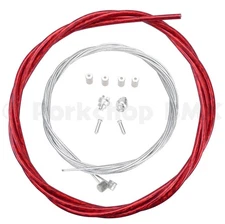 Premium Bicycle Brake Cable Kit for BMX/MTB - LASER RED