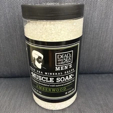 Dead Sea Collection Men's Muscle Soak Detoxifying Bath Salts Amberwood  37oz