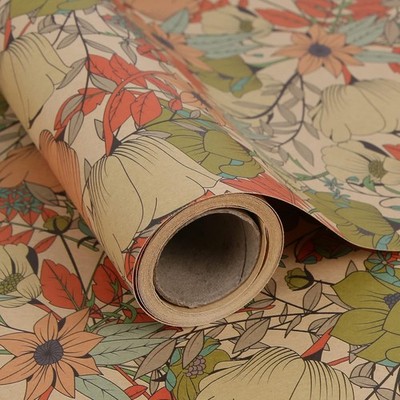 Eco-Friendly Kraft Floral Wrapping Paper - 80 GSM 17 x10  for Thoughtful Gifting