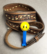 Vintage Western Belt Tooled Leather w/Acorn Leaf Motif 48" Men's Unisex