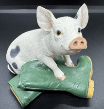 Spotty Piglet & Wellies 3" Figurine 2000 Pig On The Farm Border Fine Arts A0173