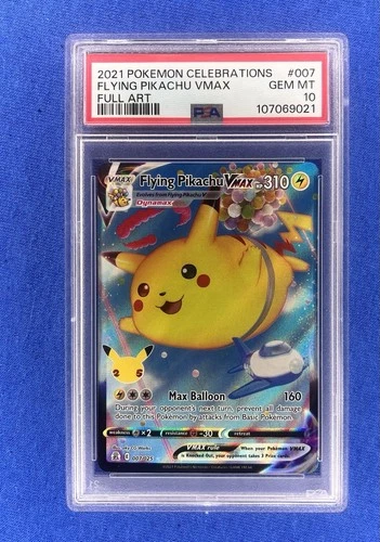 2021 POKEMON CELEBRATIONS #007 FULL ART/FLYING PIKACHU VMAX PSA 10