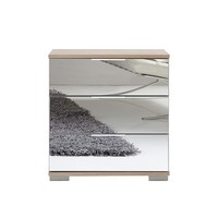 Nachttisch Nachtschrank Nachtkonsole Hoch Boxspringbett Eiche Spiegelfront
