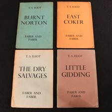1940-1942 4vol Four Quartets by T.S. Eliot First Edition Paper Wraps