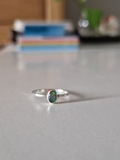 Damen Ring Silber Opal Gr. 6,5 (53) oval schimmernd elegant Schmuck