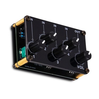 4 Channel 3.5mm Stereo Audio Mixer For Ultra-Low Noise, Superior Sound Quality
