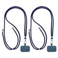 2Pcs Smart Phone Lanyard Universal Lanyard with Phone Patch, Dark Blue
