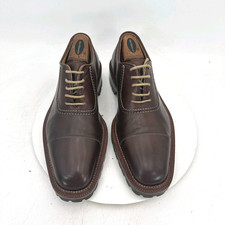 Bruno Magli Platinum Larkin Men Size 10M Brown Leather Lugged Cap Toe Shoes