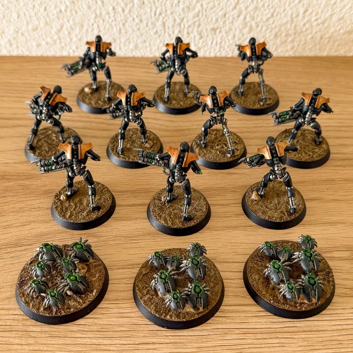Warhammer 40k Necrons - Painted Warriors w/ Scarab Swarms - Item