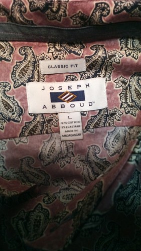 Camisa Joseph Abboud Calce Clásico Hombres L Cachemira Algodón Elástico Nueva - Imagen 2 de 9