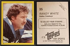 RANDY WHITE - 1982 TOPPS STICKER # 35 - DALLAS COWBOYS DT - HALL OF FAME