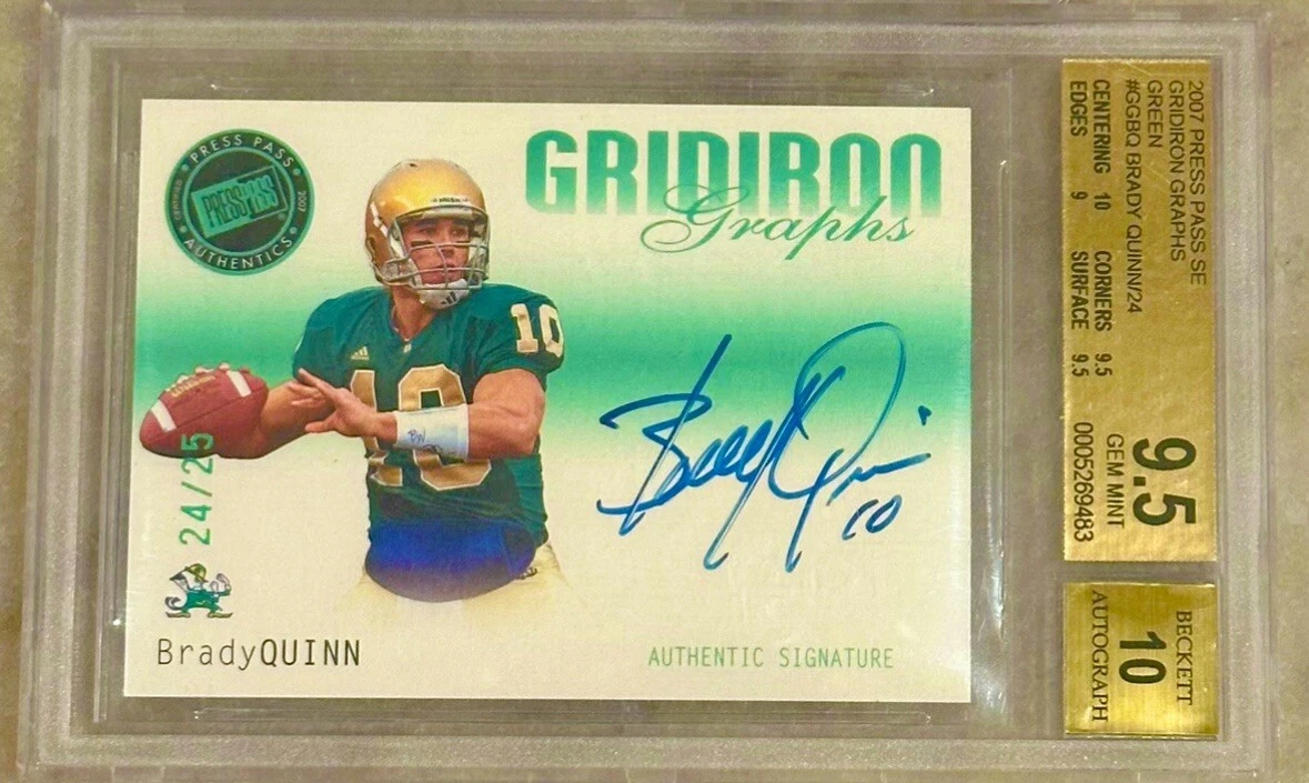 Brady Quinn Press Pass Se Gridiron Graphs #GGBQ Gridiron Graphs