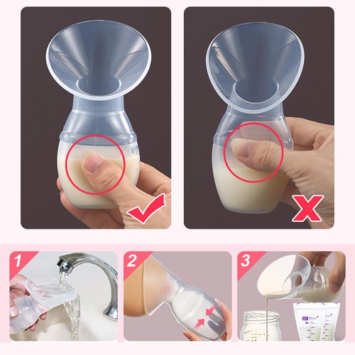 Baby Breastfeeding Silicone Milk Saver Suction Bottle Manual Breast Pump Mom - Picture 9 of 12