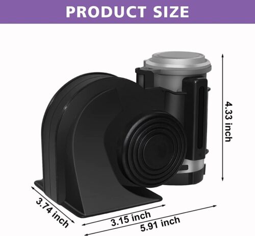 2PCS Train Horn 12V Super Loud Electric Snail Air Horn For Motorcycle Car Truck - Imagen 4 de 11