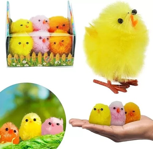 Chenille Chicks Decorative Fluffy Chicks Baby Chicks for Easter Party Mini Chiks - Picture 3 of 8