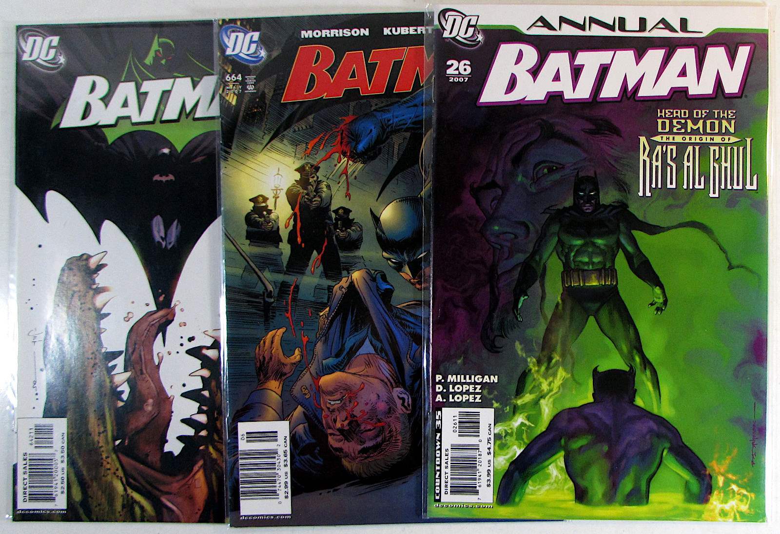 Batman Lot of 3 #642, 664, Annual 26 DC Comics (2007) NM 1st Print Comic Books