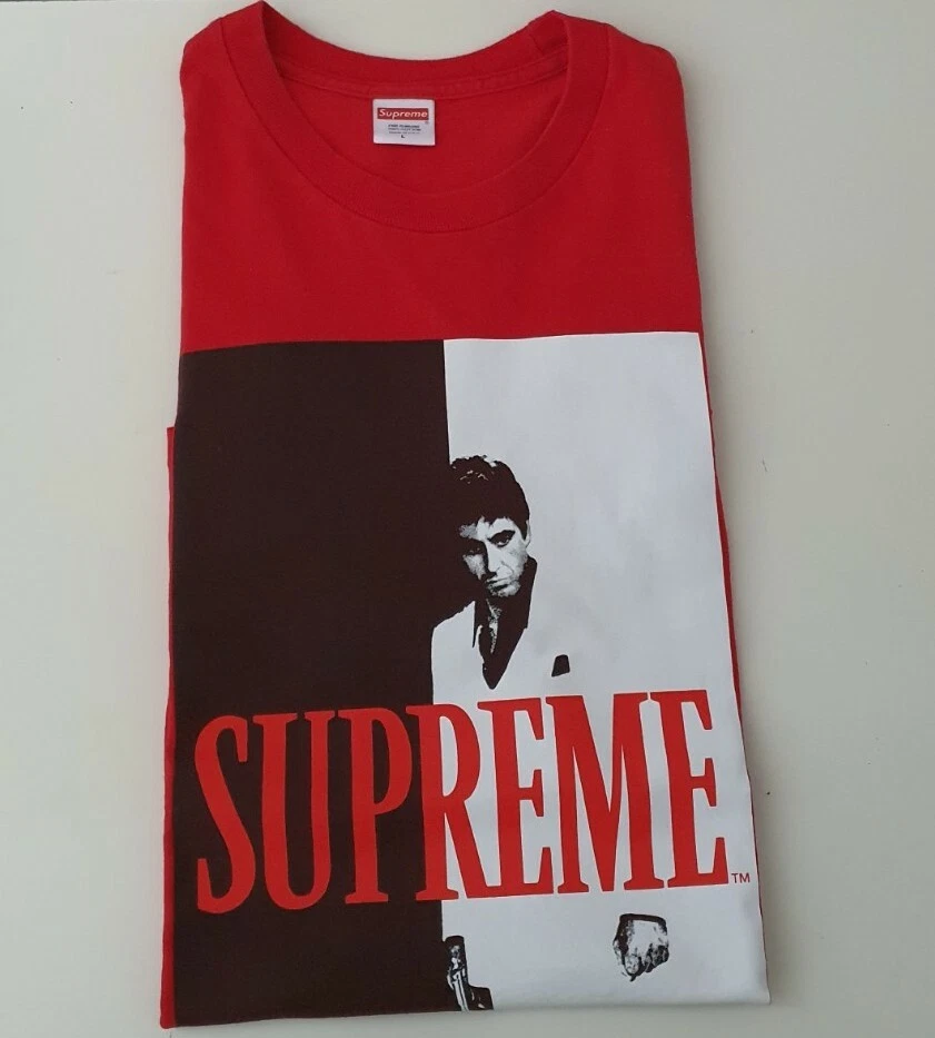 FW17 Supreme X Narbengesicht Split Red T Shirt Größe L T Shirt
