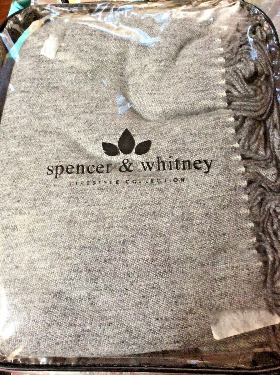 New Spencer Whitney Fringed Counch Reversable Throw Blanket 78