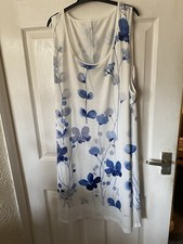 Ladies Sundress Size 4xl In White/blue