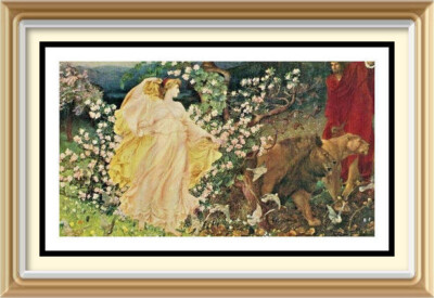 Original 1929 alte Lithographie präraffaelitische Kunst RICHMOND Druck VENUS ANKER