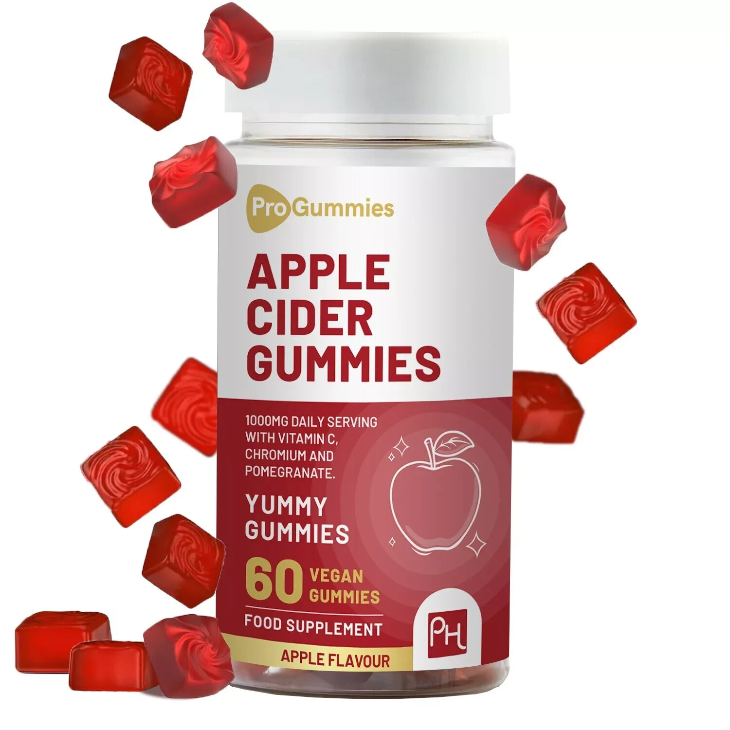 Vegan Apple Cider Vinegar Gummies | Apple Flavour | High Strength 1000mg Prowise