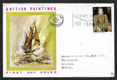 GB: 1968 - British Paintings, First day Cover. London Cancel