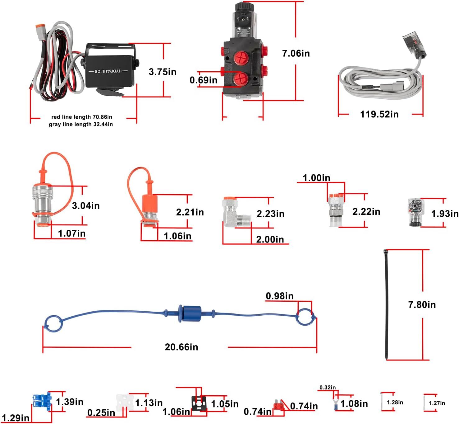 DV5008RAG Hydraulic Multiplier Diverter Solenoid Selector Valve with Coupler Kit