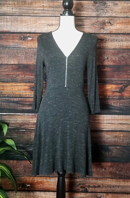 #ad #ad Express Dress Size Small Dark Gray Heathered Rayon Stretch $25.72