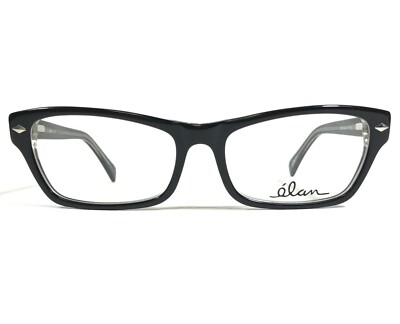 Elan 3005 BLACK CRYSTAL Eyeglasses Frames Clear Cat Eye Full Rim 52-16-135