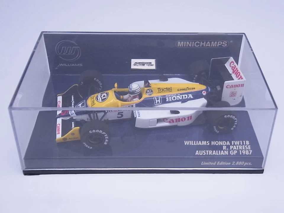 Minichamps 1/43 Williams Honda FW11B F1 Fomula1 R.Patrese Australian GP 1987 EX - Image 2 of 4
