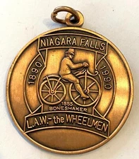 1990 League of American WHEELMEN bicycle MEET Niagara Falls NY MEDAL #576