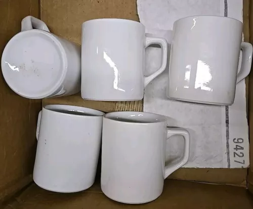 Vintage Buffalo China 3.5"  Diner Coffee Mug Restaurant Ware Set Of 5