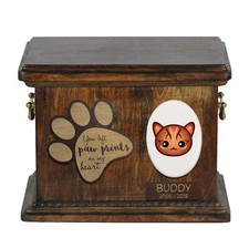 Bengal - urn for cat ashes, personalized urn with engraving, commemorative box f