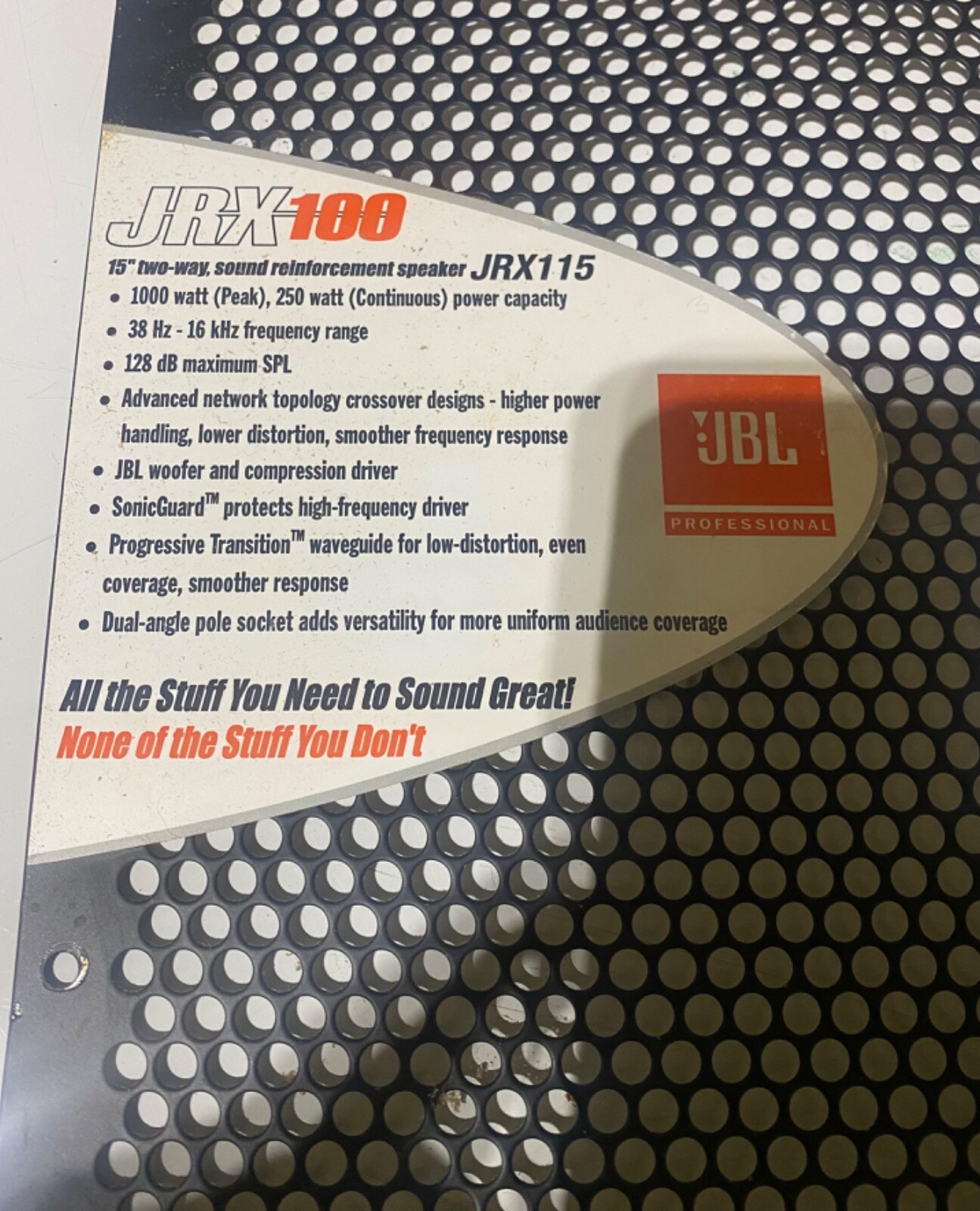 JBL JRX115 JRX215 Speaker Grill Replacement eBay