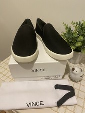 Vince Women s Blair Canvas Slip On Sneaker W/Box Dust bag Size 11 M Black New